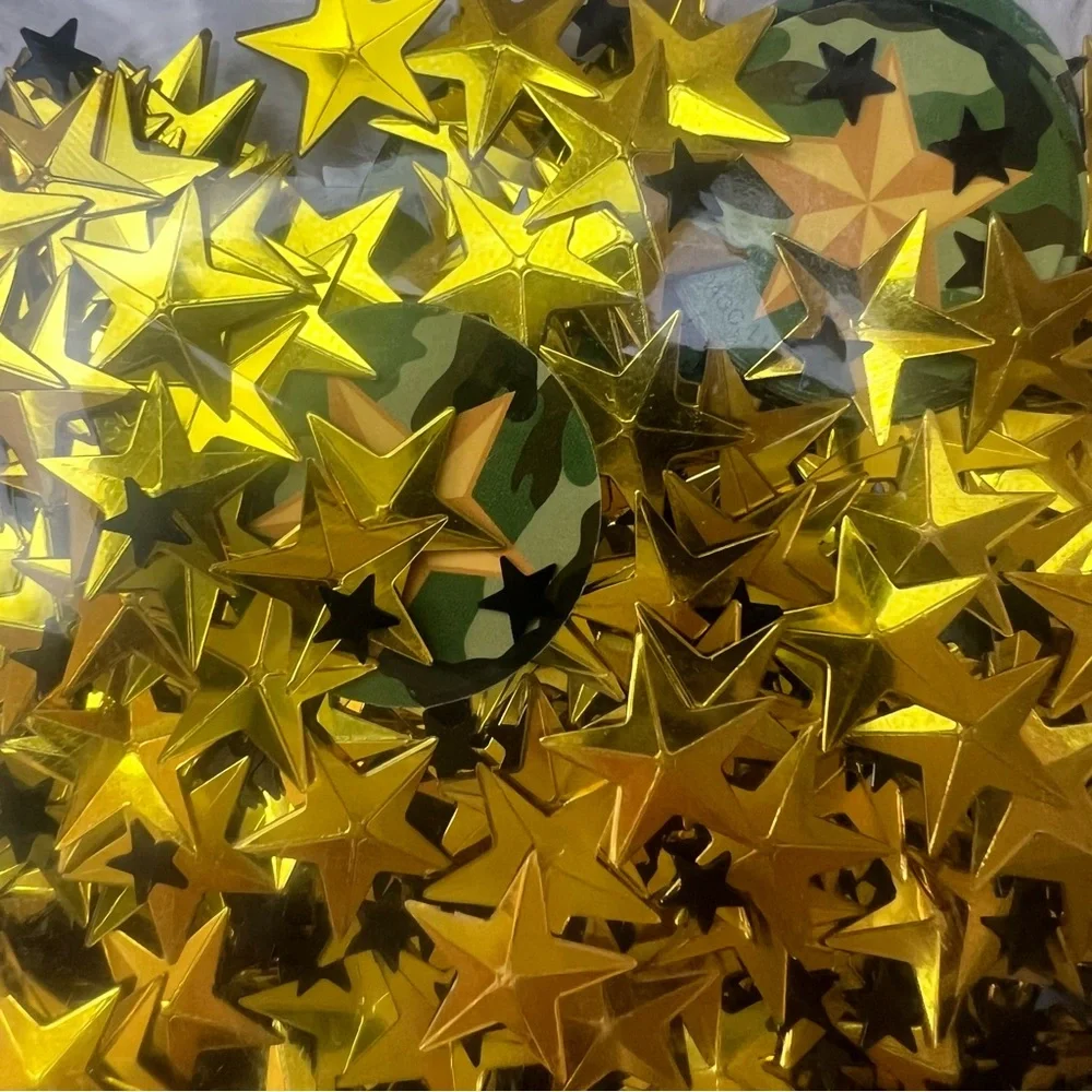 DesignWare Gold and Black and Camo Military Army Party Star Table Confetti